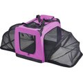 Pet Life Hounda Accordion Metal Framed Dual-Sided Collapsible Dog Crate, Pink, Medium