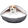 HappyCare Textiles Durable Oxford to Sherpa Pet Cave Covered Cat & Dog Bed w/Removable Cover, Gray