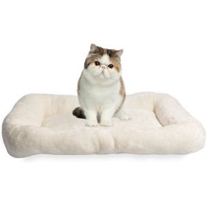HappyCare Textiles Sleeping Cloud Bolster Cat & Dog Bed, Ivory