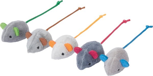 Frisco Basic Plush Mice Cat Toy with Catnip, 5 count slide 1 of 4