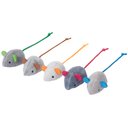 Frisco Basic Plush Mice Cat Toy with Catnip, 5 count