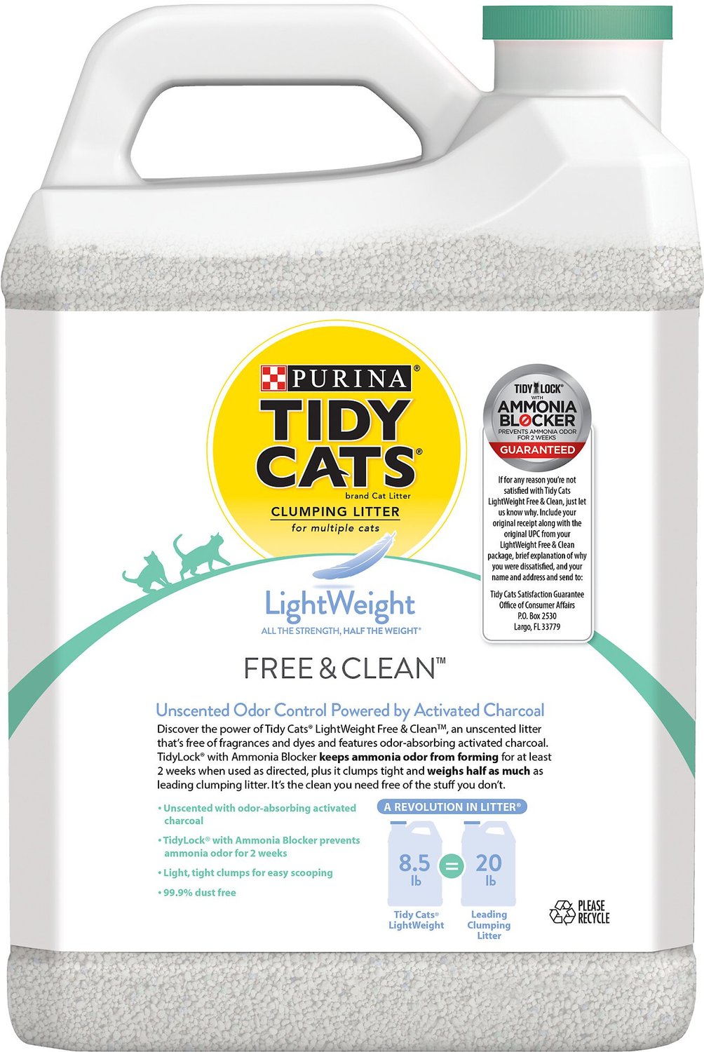 TIDY CATS Free & Clean Lightweight Unscented Clumping Clay Cat Litter