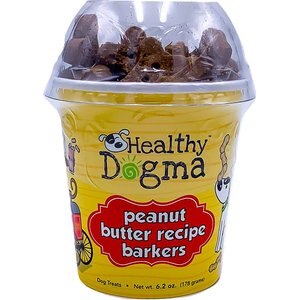 Healthy Dogma Grain-Free Peanut Butter Recipe Barkers Dog Treats, 6.2-oz bottle