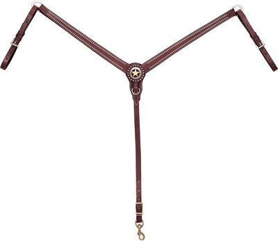Weaver Leather Texas Star Tapered Ring-in-Center Horse Breast Collar, slide 1 of 1