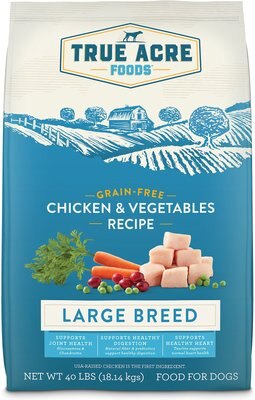 True Acre Foods Large Breed Chicken & Vegetables Recipes Grain-Free Dry Dog Food, slide 1 of 1