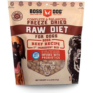 Boss Dog Beef Flavor Freeze Dried Dog Food, 12-oz pouch
