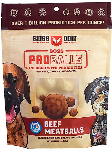Boss Dog Proballs Beef Freeze Dried Dog Treats, 3-oz pouch slide 1 of 7