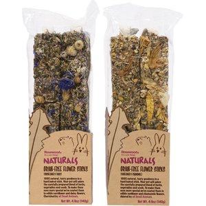 Naturals by Rosewood Grain-Free Assorted Flower Sticks Small Pet Treats, 4.9-oz bag, case of 4