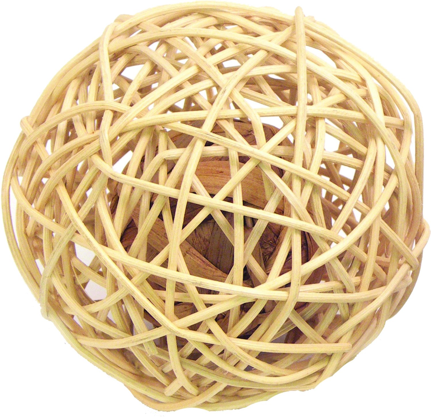5. Naturals by Rosewood Rattan Wobble Ball Small Pet Toy