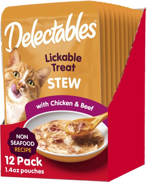 Hartz Delectables Stew Non-Seafood Recipe Chicken & Beef Lickable Wet Cat Treats, 1.4-oz, case of 12 slide 1 of 9