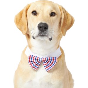 Frisco Plaid Dog & Cat Bow Tie, Medium/Large, Red & Blue