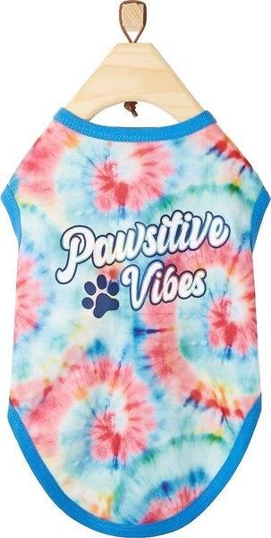 Frisco Pawsitive Vibes Tiedye Print Dog & Cat T-Shirt, Large slide 1 of 6