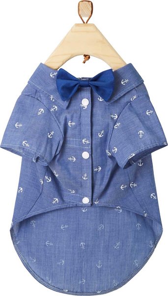 Frisco Anchor Print Chambray Dog & Cat Button Up Shirt, X-Large slide 1 of 8