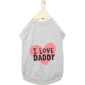 Frisco I Love Daddy Dog & Cat T-Shirt, Gray, Large