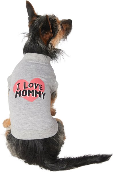 Frisco I Love Mommy Dog & Cat T-Shirt, Gray, Small slide 1 of 9