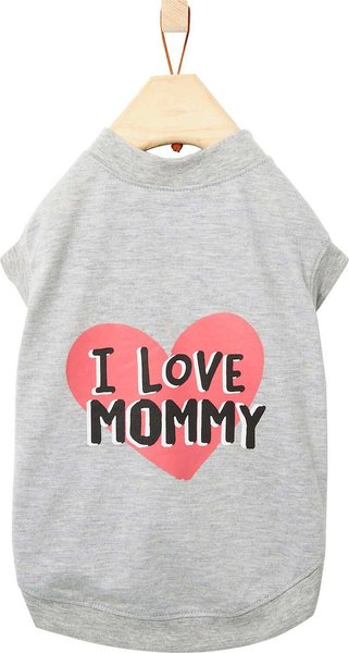 Frisco I Love Mommy Dog & Cat T-Shirt, Gray, Medium slide 1 of 9