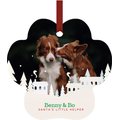 Frisco Winter Town Paw Shape Metal Personalized Ornament