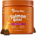 Zesty Paws Salmon Bites Bacon & Salmon Flavored Soft Chews Skin & Coat Supplement for Dogs, 90 count