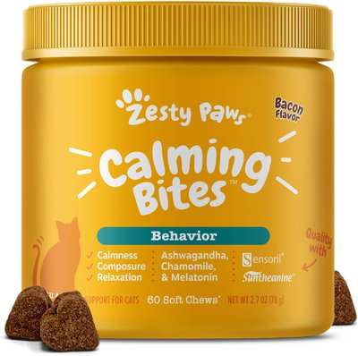 Zesty Paws Calming Bites Salmon Flavored Soft Chews Calming Supplement for Cats, slide 1 of 1