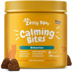 Zesty Paws Calming Bites Salmon Flavored Soft Chews Calming Supplement for Cats, 60 count