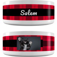Frisco Plaid Ceramic Personalized Dog & Cat Bowl
