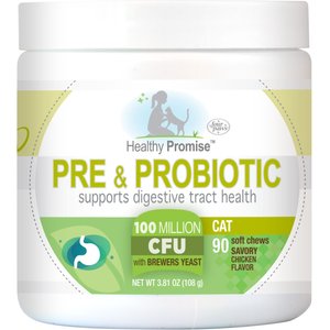 Four Paws Healthy Promise Pre & Probiotics Digestive Tract Health Support Chicken Flavor Soft Chews Cat Supplement, 90 count