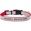 Frisco Polyester Personalized Reflective Dog Collar, Medium - Neck: 14 - 20-in, Width: 3/4-in, Red