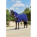 WeatherBeeta Fleece Cooler Combo Neck Horse Blanket, Navy/Silver/Red, 72-in