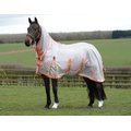 Saxon Mesh With Gusset Belly Wrap Combo Neck Horse Blanket, Gray/Orange, 78-in