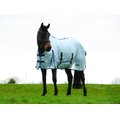 Saxon Mesh Standard Neck Horse Blanket, Light Blue/Claret/Dark Blue, 48-in