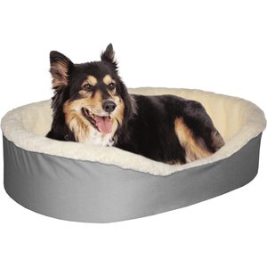 Dog Bed King USA Cuddler Bolster Dog Bed w/Removable Cover, Gray, Medium