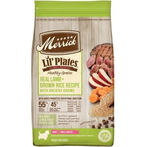 Merrick Lil' Plates Healthy Grains Real Lamb + Brown Rice Recipe Small Breed Adult Dry Dog Food, 12-lb bag