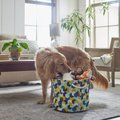 Frisco Round Collapsible Pet Toy Storage Bin, Yellow Geometric