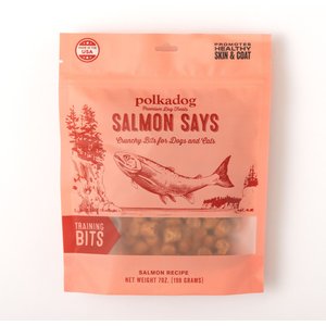 Polkadog Salmon Says Training Bits Crunchy Dehydrated Dog & Cat Treats, 8-oz bag