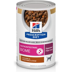 Hill's Prescription Diet Gastrointestinal Biome Chicken & Vegetable Stew Wet Dog Food, 12.5-oz, case of 12