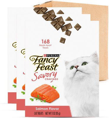 Fancy Feast Savory Cravings Limited Ingredient Salmon Flavor Cat Treats, 3-oz box, case of 3, slide 1 of 1