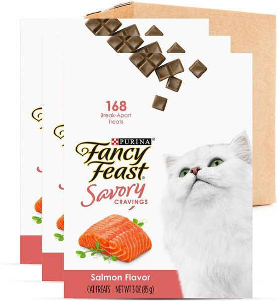 Fancy Feast Savory Cravings Limited Ingredient Salmon Flavor Cat Treats, 3-oz box, case of 3 slide 1 of 10