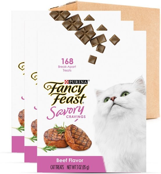 Fancy Feast Savory Cravings Limited Ingredient Beef Flavor Cat Treats, 3-oz box, case of 3 slide 1 of 10