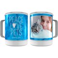 Frisco "Peace Love Pets" Insulated Stainless Steel Personalized Mug, 10-oz