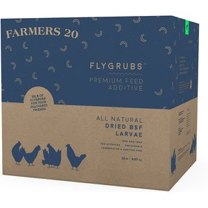 FLYGRUBS Black Soldier Fly Larvae Chicken Feed, 20-lb box