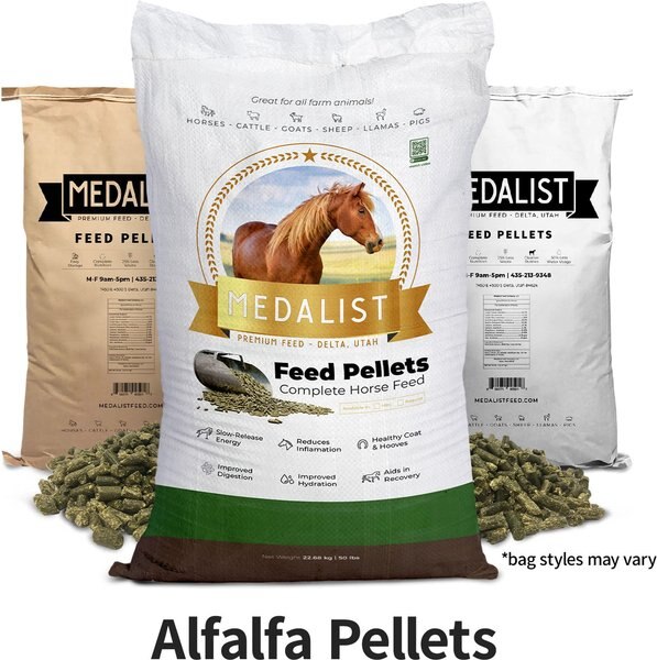 Medalist Alfalfa Pellets Complete Horse Feed, 50-lb bag slide 1 of 5