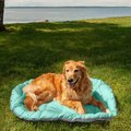FurHaven Trail Pup Packable Stuff Sack Travel Pillow Dog Bed, Aqua & Granite Gray, Large