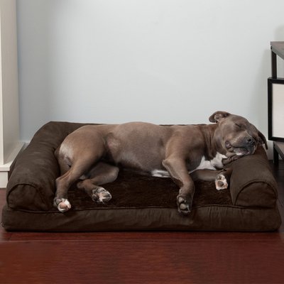 FurHaven Plush & Suede Convolute Orthopedic Bolster Cat & Dog Bed w/Removable Cover & Liner, slide 1 of 1