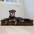 FurHaven Plush & Suede Convolute Orthopedic Bolster Cat & Dog Bed w/Removable Cover & Liner, Espresso, Jumbo