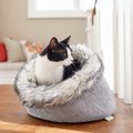 Frisco Fur Hi-Low Cat & Dog Covered Bed, Gray, X-Small