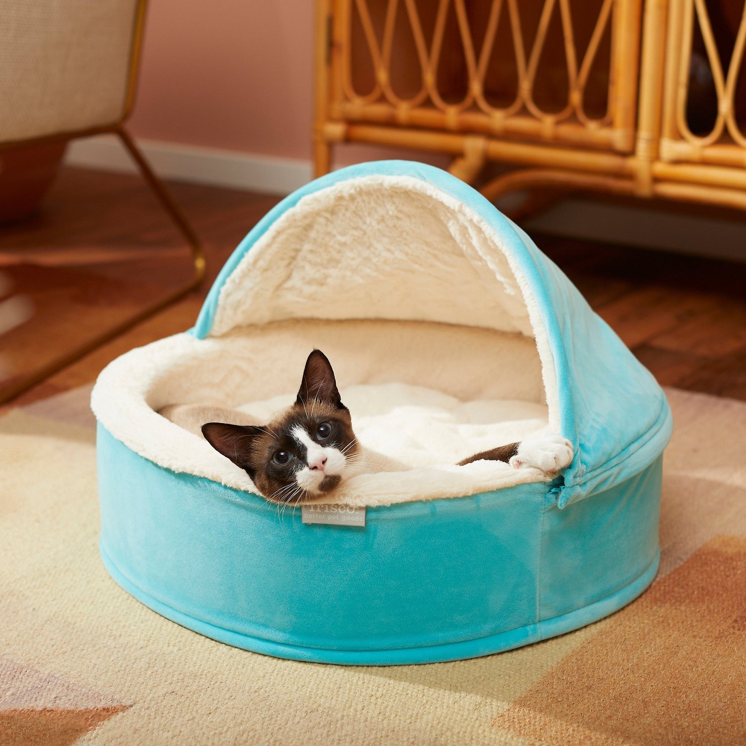 Frisco Hooded Zipper Cat & Dog Covered Bed