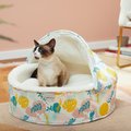 Frisco Hooded Zipper  Cat Covered Bed, Tropical, X-Small