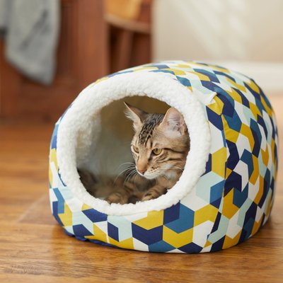 Frisco Egg Cat & Dog Covered Bed, Geometric, slide 1 of 1