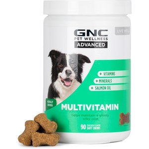 GNC Pets Advanced Multivitamin Chicken Flavor Soft Chews Dog Supplement, 90 count