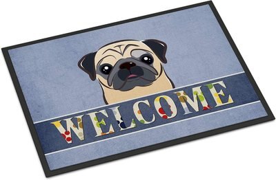 Caroline's Treasures Fawn Pug Welcome Doormat, slide 1 of 1